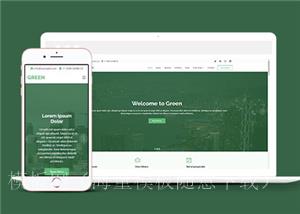 绿色现代创意服务响应式网页模板（带后台）