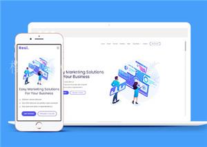 企业营销解决方案响应式网站模板（带后台）