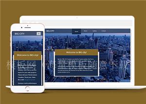 宽屏都市切换介绍响应式网页模板下载（带后台）