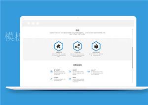 蓝色互联网大数据服务平台网页模板下载（带后台）