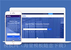 蓝色响应式虚拟主机托管服务商网站静态模板（带后台）