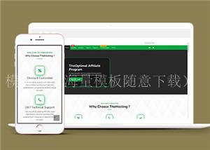 绿色经典响应式主机服务器托管网站模板（带后台）