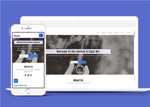 经典蓝色雪茄烟草公司HTML5网站模板（带后台）