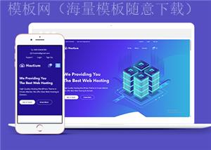 蓝色响应式网络主机信息服务公司网站静态模板（带后台）