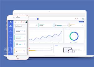 蓝色自适应图形统计后台管理系统网站模板（带后台）
