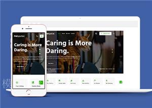 清爽大气宠物医院连锁品牌网站模板（带后台）