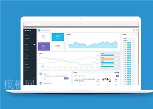蓝色清爽图形表统计后台管理网站模板（带后台）