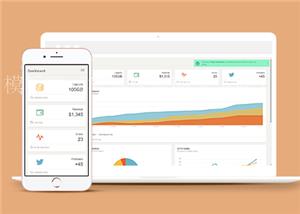 橙色企业图形表数据统计后台管理网站模板（带后台）