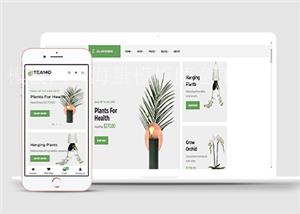 绿色盆景销售电商通用响应式HTML5模板下载（带后台）