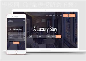高端酒店预订高级公寓度假房产HTML5响应式自适应网站模板（带后台）