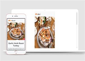 美食餐饮烤鸡沙拉饮食类HTML5网站模板（带后台）