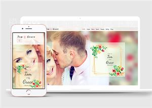 精美浪漫情侣婚礼邀请函HTML5单页模板（带后台）