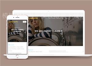 简洁专业服装洗涤清洗公司单页网站模板（带后台）