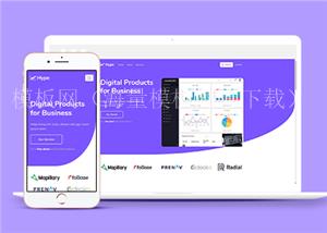 紫色卡通设计商业数字产品公司网站模板（带后台）