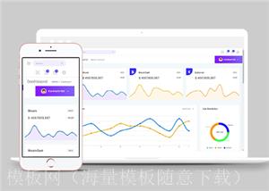 宽屏大气金融图表统计后台网站模板（带后台）