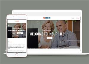 宽屏响应式现代保险服务公司网站模板（带后台）