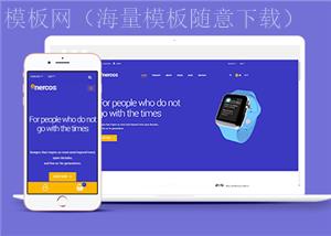 蓝色响应式电子手机手表品牌官网网站模板（带后台）