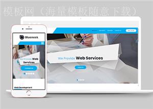 蓝色宽屏软件应用APP开发公司企业网站模板（带后台）