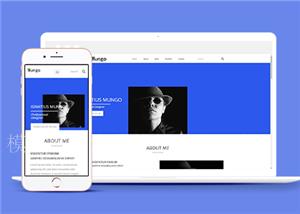 蓝色竖版个人信息介绍单页网站模板（带后台）