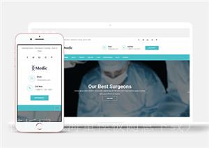 高端设计医学科研类响应式布局网站模板（带后台）