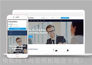 高端设计市场策略业务咨询机构引导式网站模板（带后台）