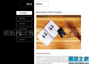 黑白视差产品宣传服务介绍自适应HTML5网站模板（带后台）