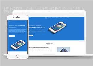 蓝色UI响应式app应用软件程序化web网站模板（带后台）