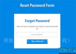 reset password form蓝色背景重置密码表格网站模板（带后台）