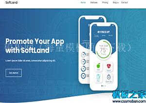 SoftLand蓝色UI数字白板手机注册程序网站模板（带后台）