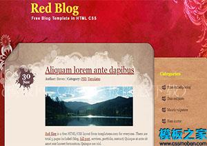 red blog红色博客主题多页多级注释双列布局网站模板（带后台）