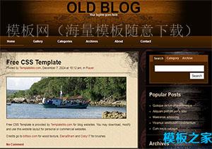 old blog深红色与黑色结合中间三列页脚设计网站模板（带后台）