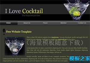 cocktail深色大气酷炫单页web网站模板（带后台）