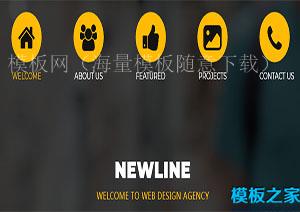 newline小图标简约大气暗黄CSS网站模板（带后台）