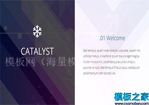 催化剂catalyst蓝色单页网页模板（带后台）