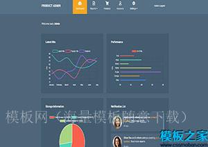 Product administrator产品统计墨蓝网站模板（带后台）