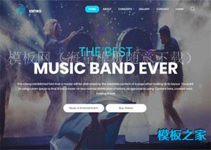 Gallery炫彩UI乐队网页模板音乐会星空背景（带后台）