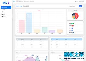 MDB图表统计bootstrap后台模板（带后台）