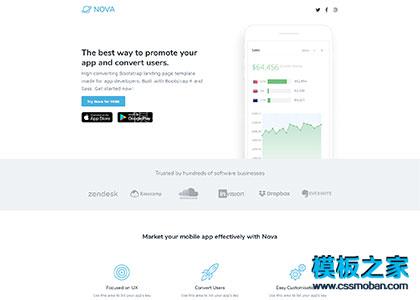 Nova APP应用程序开发者登录页模板（带后台）