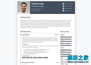 程序员web求职简历html5网站模板（带后台）