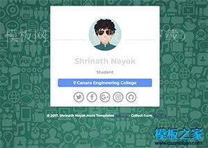 社交媒体个人名片分享html5模板（带后台）