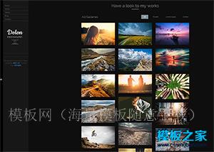 Photograph黑色摄影图库展html5模板（带后台）