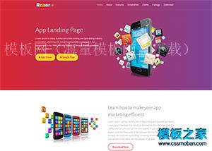 App Landing Page响应式官网模板（带后台）