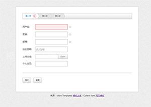 html5用户分步注册page模板（带后台）