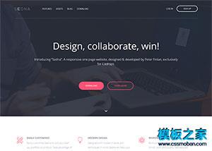 sedna深灰色html5设计师作品案例模板（带后台）