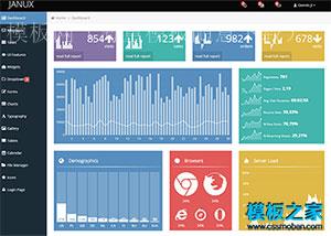 Bootstrap Metro磁贴风格后台UI界面整站模板（带后台）