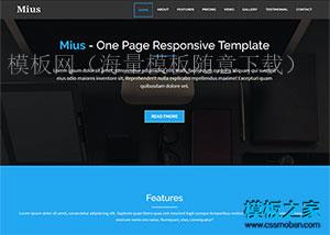 天蓝色One Page响应式bootstrap网页模板（带后台）