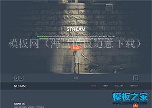 深蓝色Stream响应式摄影图片html5模板（带后台）