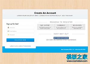 HTML5注册表单单页模板下载（带后台）