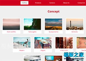 红色瀑布流图片站bootstrap网站模板（带后台）