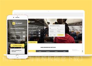 宽屏航空公司机票预订官网模板（带后台）
